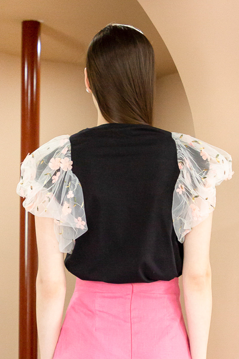 Cara Floral Shirt (Black Pink)