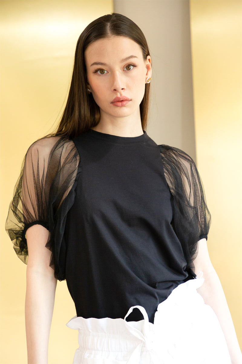 เสื้อ Cara Seethrough (Black)