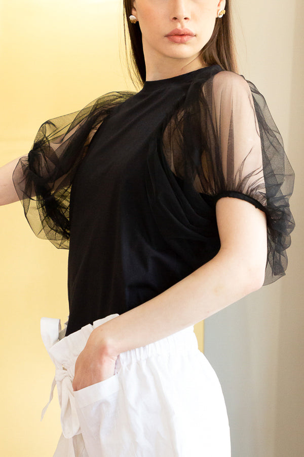 Cara Seethrough Shirt (Black)